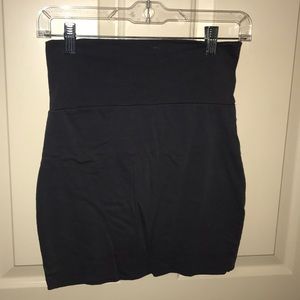Charcoal gray cotton body-con high waisted skirt